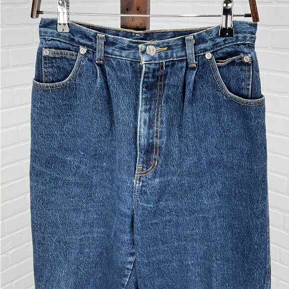 Sasson Jeans Women 14 27Wx30L Dark‎ Blue Baggy Mom Tapered Cotton Retro VTG 80s - Picture 3 of 12